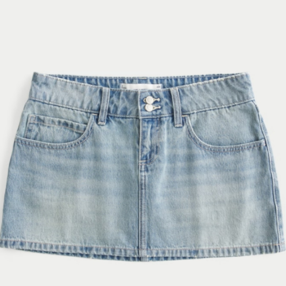 Hollister Low Rise Denim Mini Skirt Skort Size Varies New With Tags Sizes 12, 16